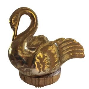 Stangl 22kt Granada Gold Swan Planter 5034 Vintage Glazed Pottery MCM Gift EUC
